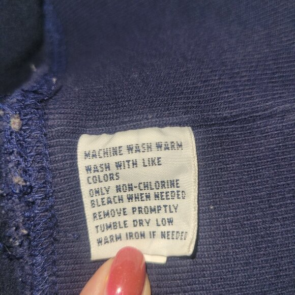 Polo Ralph Lauren Sweater Mens XL Navy Blue LS Shawl Collar Pullover FLAW - Picture 6 of 16